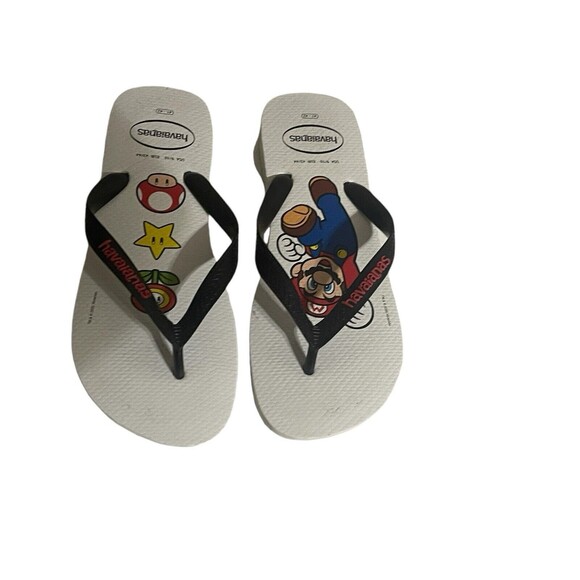 Havaianas Unisex Men’s Mario Bros Sandal White/Black Flip Flop Size 9/10 RARE - Picture 8 of 15